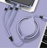 Yuhe Retractable Silicone Fast Charging Cable: One-to-Three for Apple & Huawei with Custom Logo