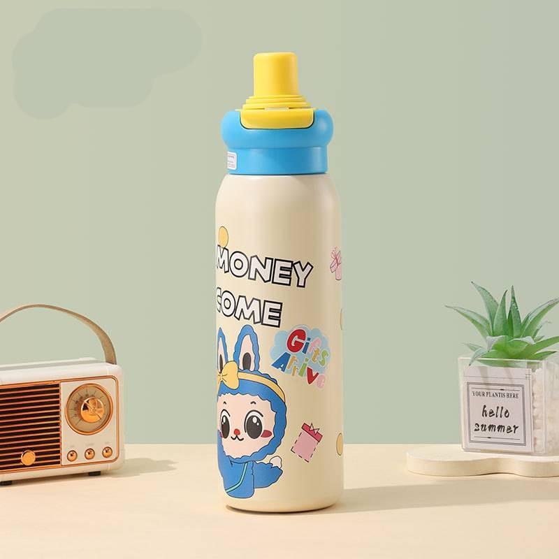 Thermos Bottle Minimalist With Portable Handle For School And Commuting