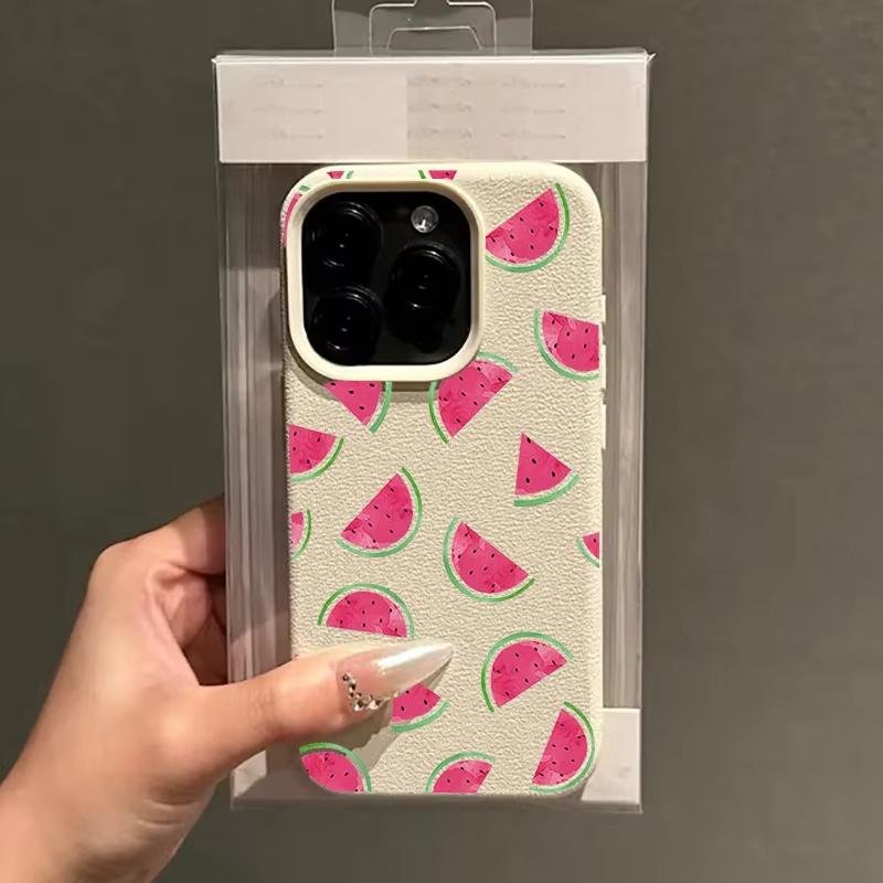 Cartoon Watermelon Slice Pattern Design Protective Cover for iPhone 17 16 15 14 13 12 11 16E Series Pro Max Plus