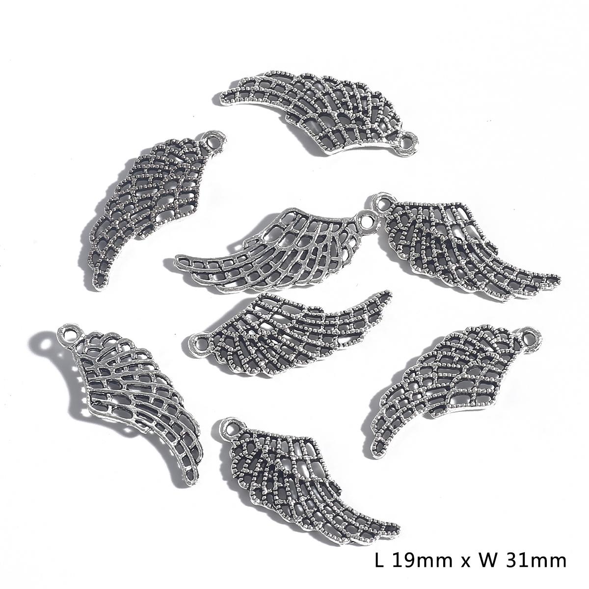 

10/50 шт античное серебро кулон с крыльями, подвески, бусины для DIY ожерелье, ювелирные изделия, аксессуары ручной работы 04 19×31mm 10pcs серебряный