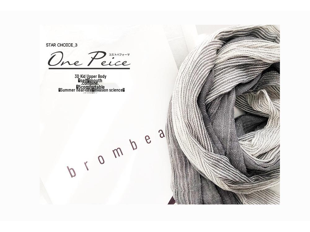 Japanese & Korean Style Autumn/Winter Unisex Striped Scarf In Cotton, Linen & Silk