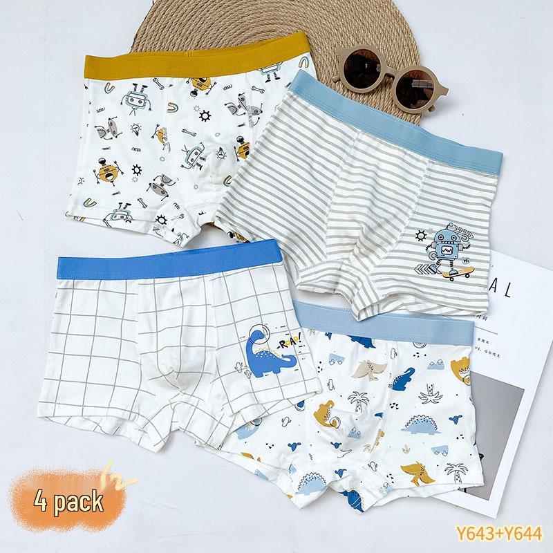Children's Summer Cotton Boxer Briefs (Class A) for Boys Aged 9-12 - No Pinch Design.