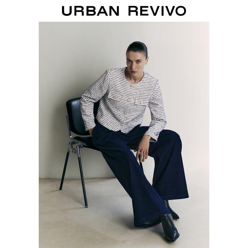 UR 2024 Spring Women's Retro Striped Casual Jacket