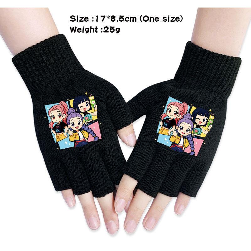 Kinder Jungen Mädchen Kpop Derpy Bedruckte Baumwolle Herbst Winter Warm Gestrickte Touch-Handschuhe