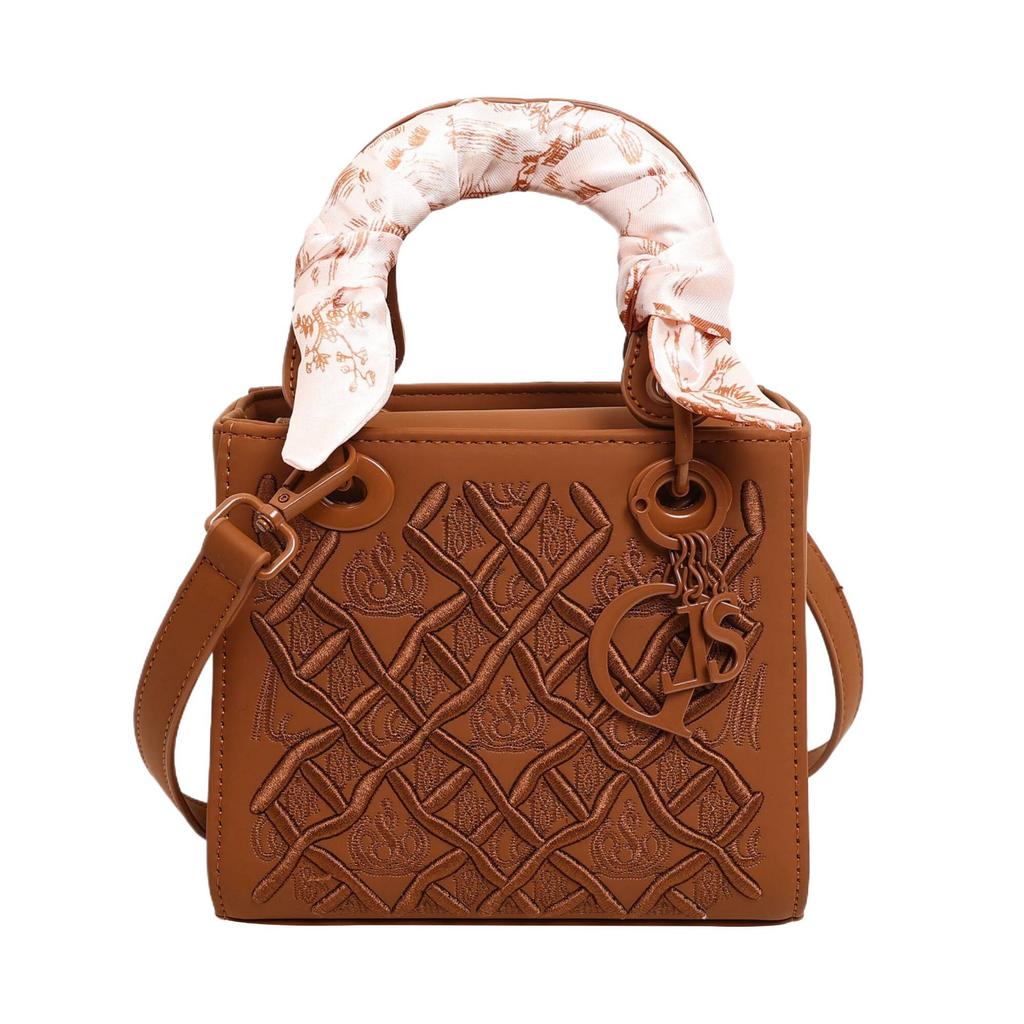 Geantă Prințesa Diana geantă premium de sub braț geantă de umăr geantă messenger geantă de mână eșarfă de mătase pentru femei geantă de mână de nișă geantă pătrată mică