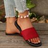 Hot Sale Concise Slippers 2025 Summer New Women's Round Toe Flat with Slippers Daily Casual Plus Size Sandals Zapatos De Mujer