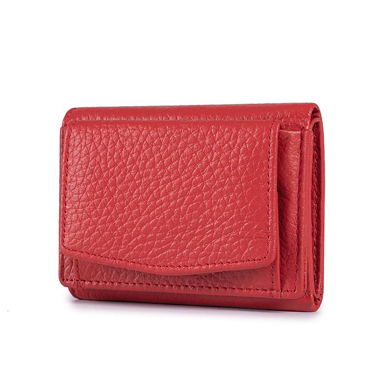 Damski portfel trójdzielny z prawdziwej skóry RFID w stylu japońskim i portmonetka na monety