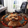 1pc Stained Glass Dog Chair Carpet for Office Non-Slip, Machine Washable Rug for Office - Holiday DecorMachine Made yy251029057