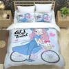 Cartoon Girl Art Print XXL Three Piece Bedding Set  Article Children or Adults for Beds Quilt Covers Pillowcases Bedding Set