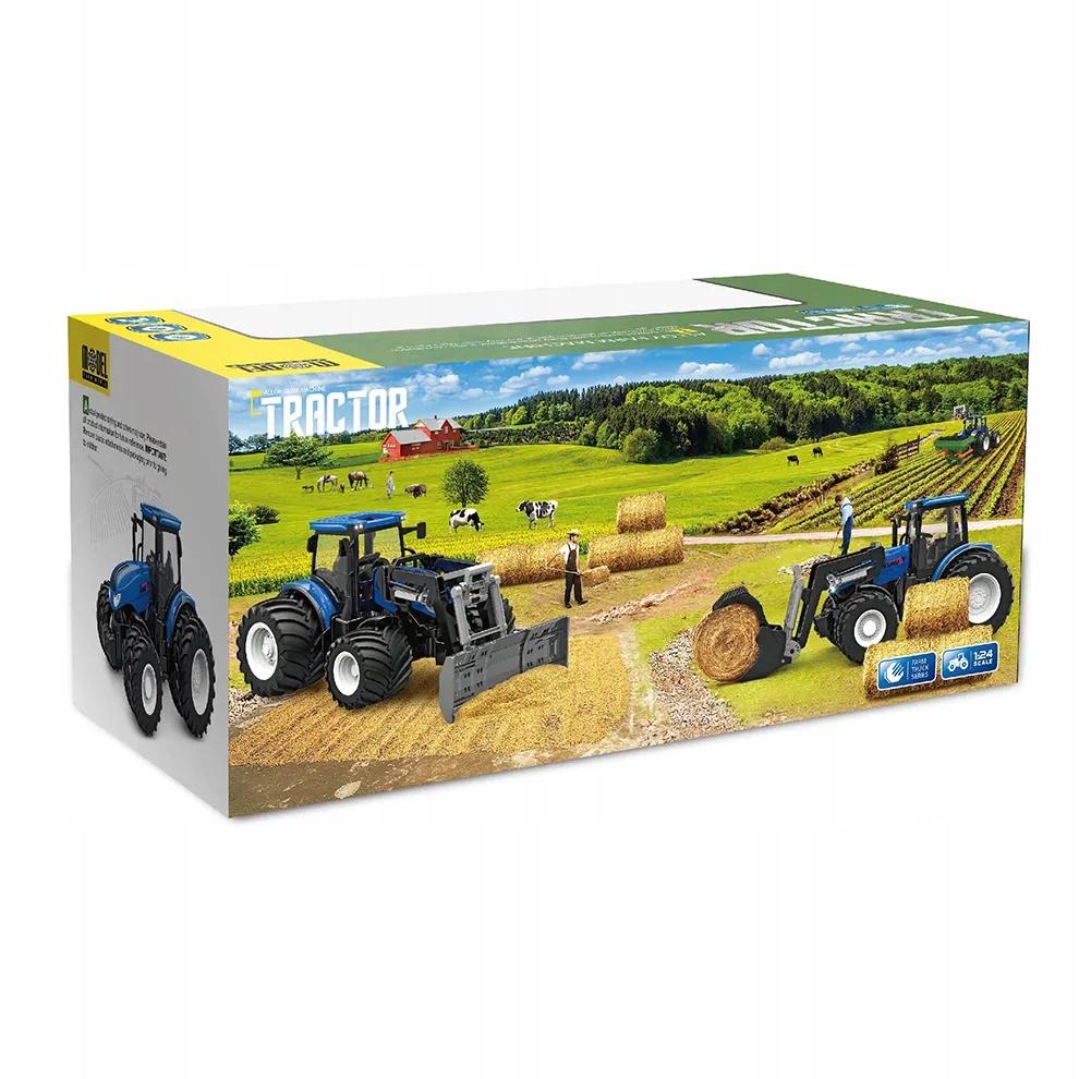 Remote Controlled Tractor Spreader Rubber Wheels Light Sound Blue