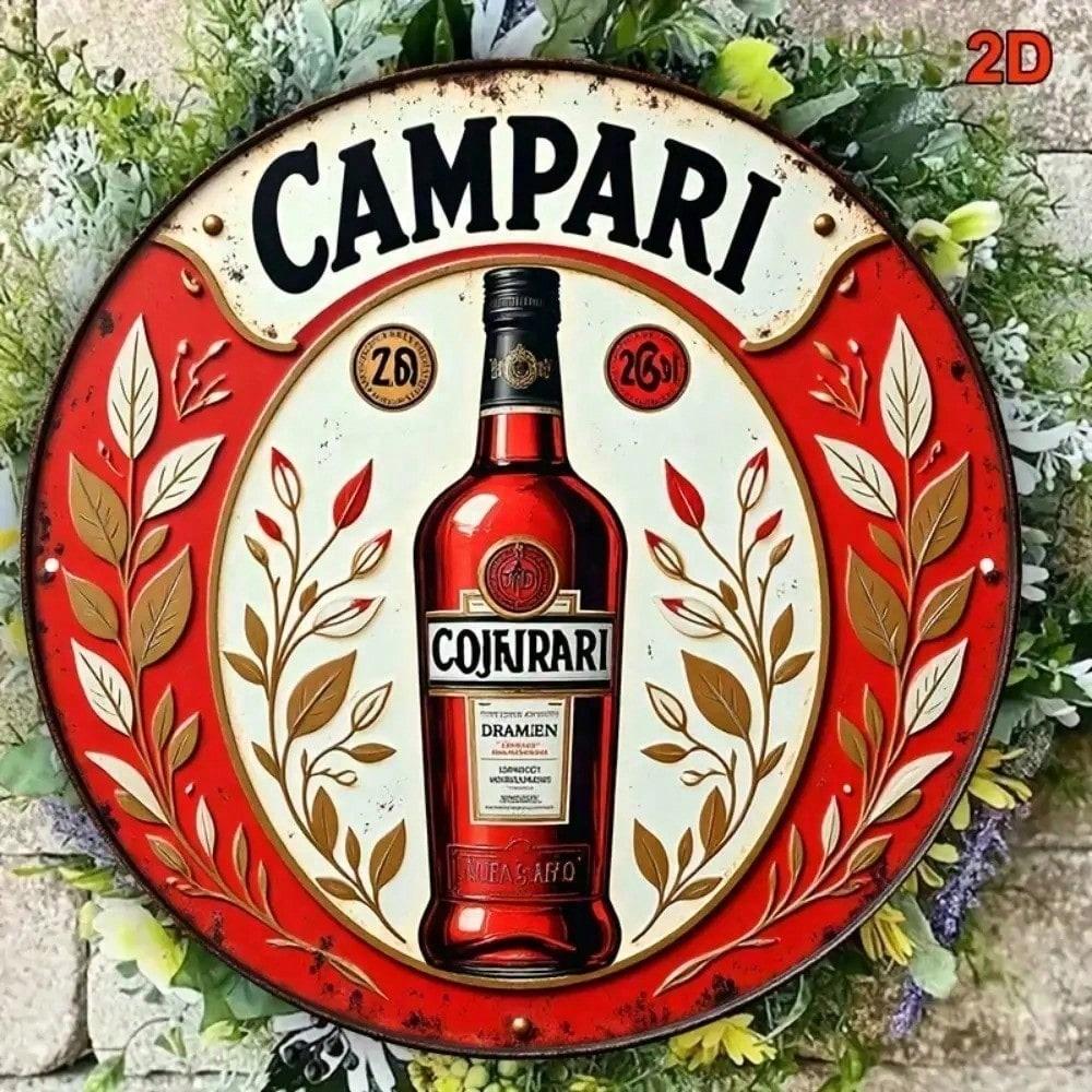 

Vintage Round Wall Sign Capri 8 Inch Retro Metal Aluminum Plaque Classic Home Bar Pub Decor різнокольоровий