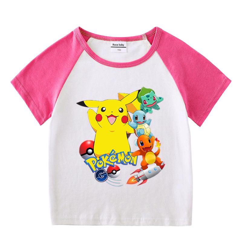 

2023 Kids Summer Raglan T-Shirt - Boys & Girls Short Sleeve Top 90 cm