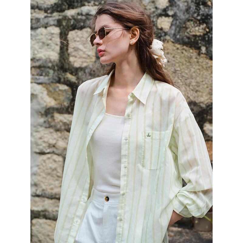 

Navigare Women s Loose Striped Long-Sleeve Shirt S