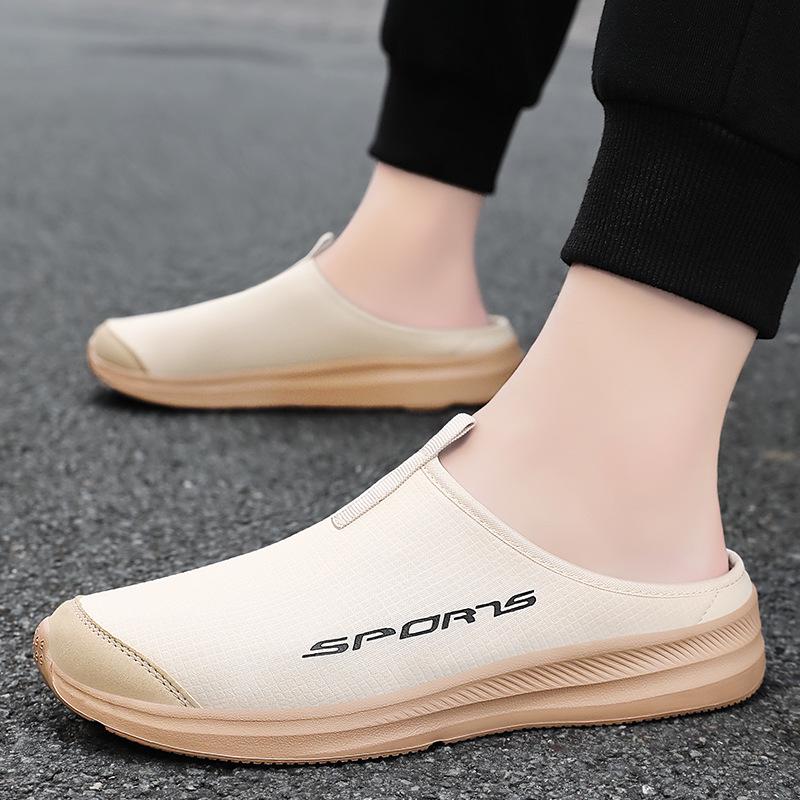 Men's Outdoor Closed-Toe Slip-On Slippers - Plus Size, Soft Sole, Low Cut Casual Shoes