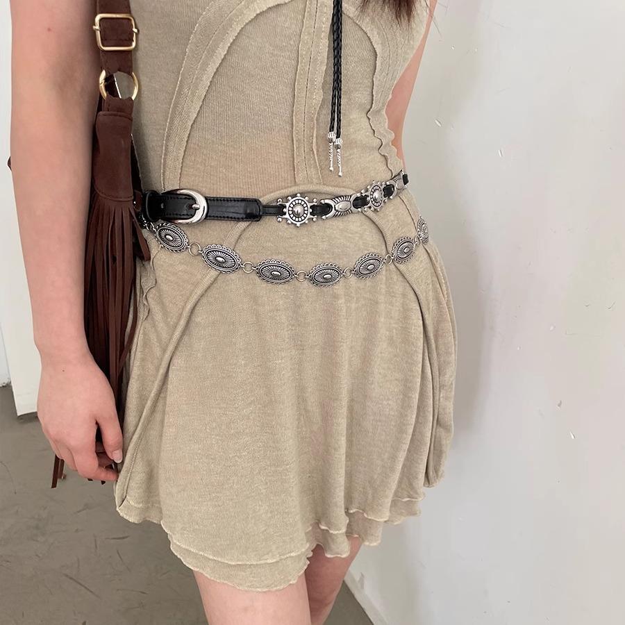 Bohemian Retro Leather Waist Belt: Versatile High-End Design for Jeans