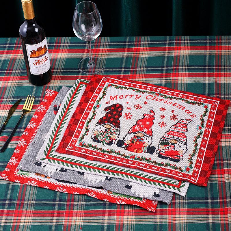 Cute Faceless Old Man Placemat Insulation Mat Christmas Placemat Atmosphere Decoration Props Supplies