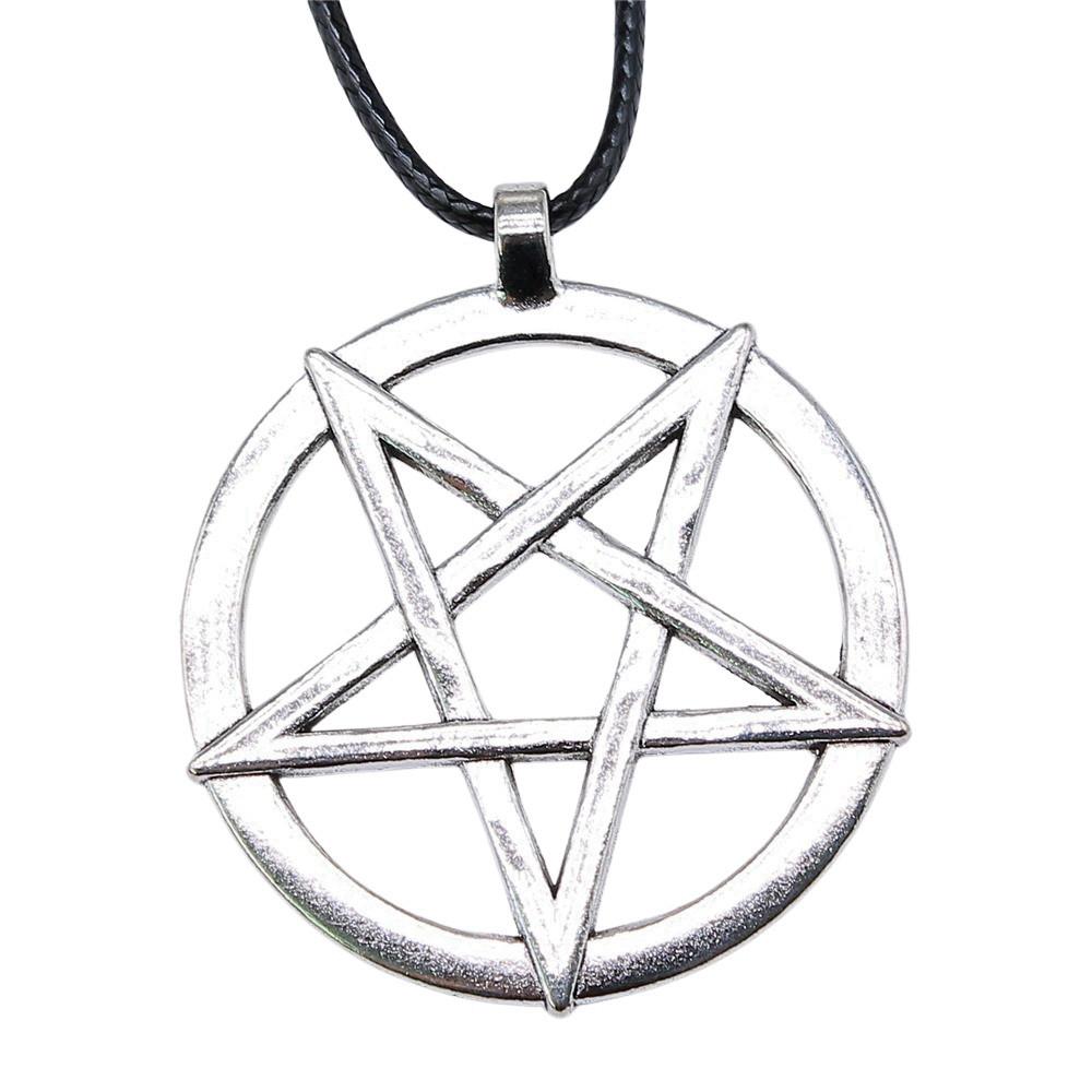 Star Pendant Necklace Vintage Minimalist Moon Sun Charms Cosmic Jewelry With 45cm Leather Chain
