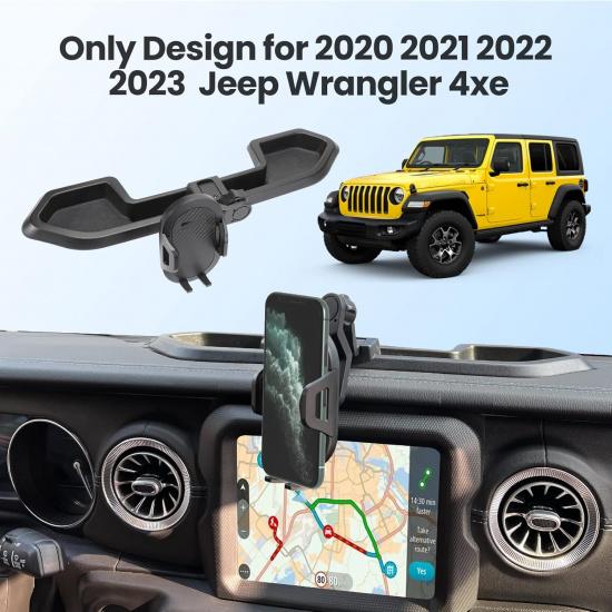 Upgraded Phone Mount for Jeep Wrangler JL JLU & Gladiator JT 4XE, Multi-Mount Phone Holder Dash Tray System Kit with Extension Arm Metal Ball Fit