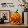 Decorative Candy Bowls for Party Hollow Pumpkin Storage Ornament Halloween Holder Creative Ghost Face Desk Decor Desktop Organizer with Stable Base