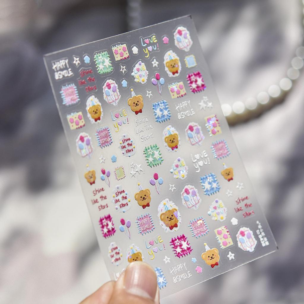 Tomoni Sweet Fresh Shell Light Nail Art Stickers - Modern Graffiti Word Designs