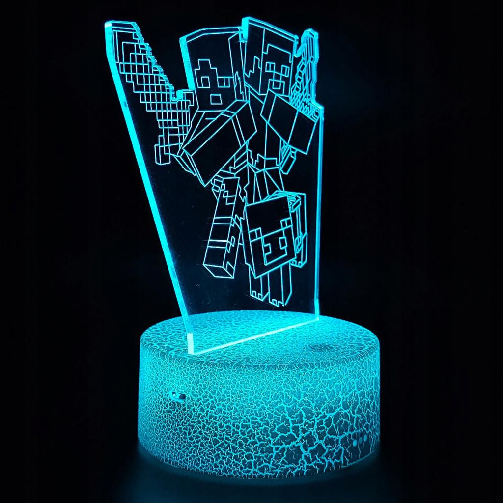Minecraft Creeper 16 Led 3D Night Light For Kids + Remote Control