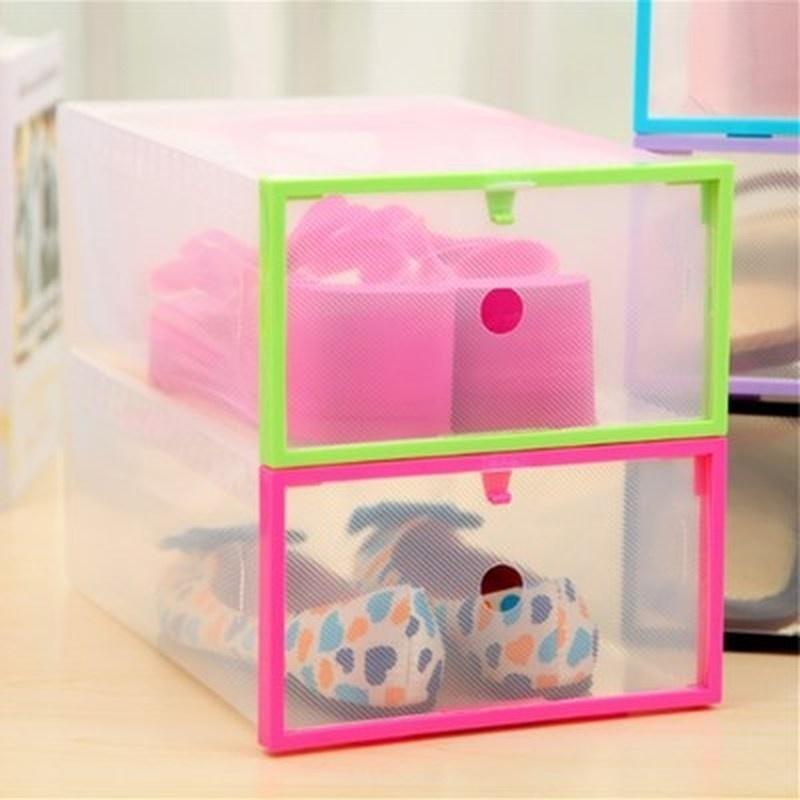 Scatola Trasparente Portaoggetti Organizer per Scarpe in Plastica Antipolvere Resistente all'Umidità 1 pz