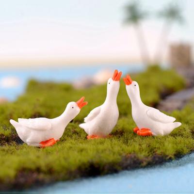 Niedliche Gans Miniaturfigur Bonsai Dekoration Kawaii Harz Schwan Schreibtischornament Eltern-Kind-Geschenk Feengarten Dekoration