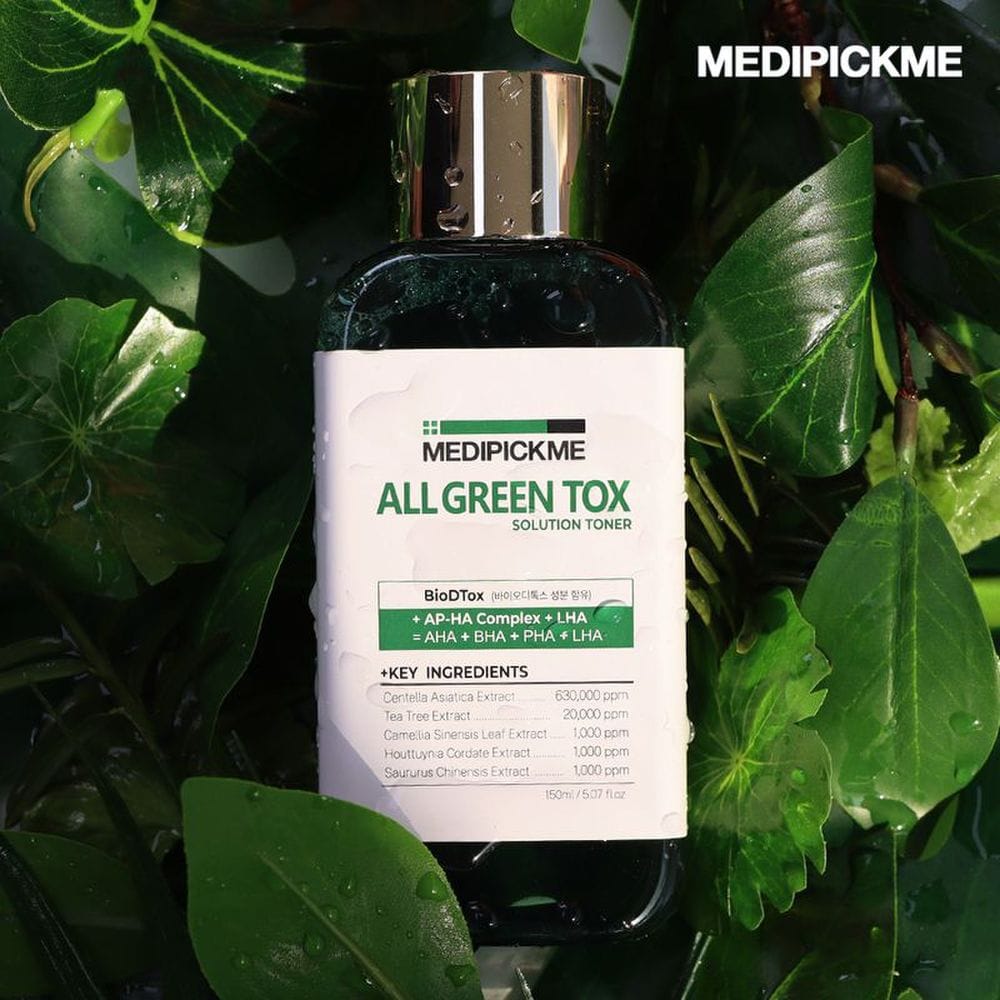 Medipickme All Green Tox Solution Toner 150ml Contains Cica Tea Tree Ingredients for Troubled Skin