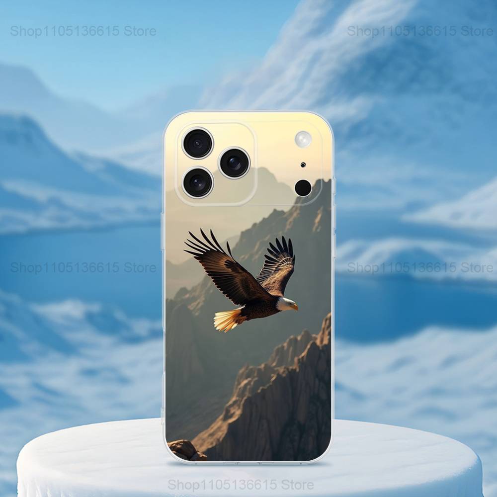

Eagle Cool Animal For iPhone 16,13,12,11,17,14,15,Pro,Max,Plus,X,XS,XR,SE,Mini Transparent Soft silicone Case iPhone12PRO