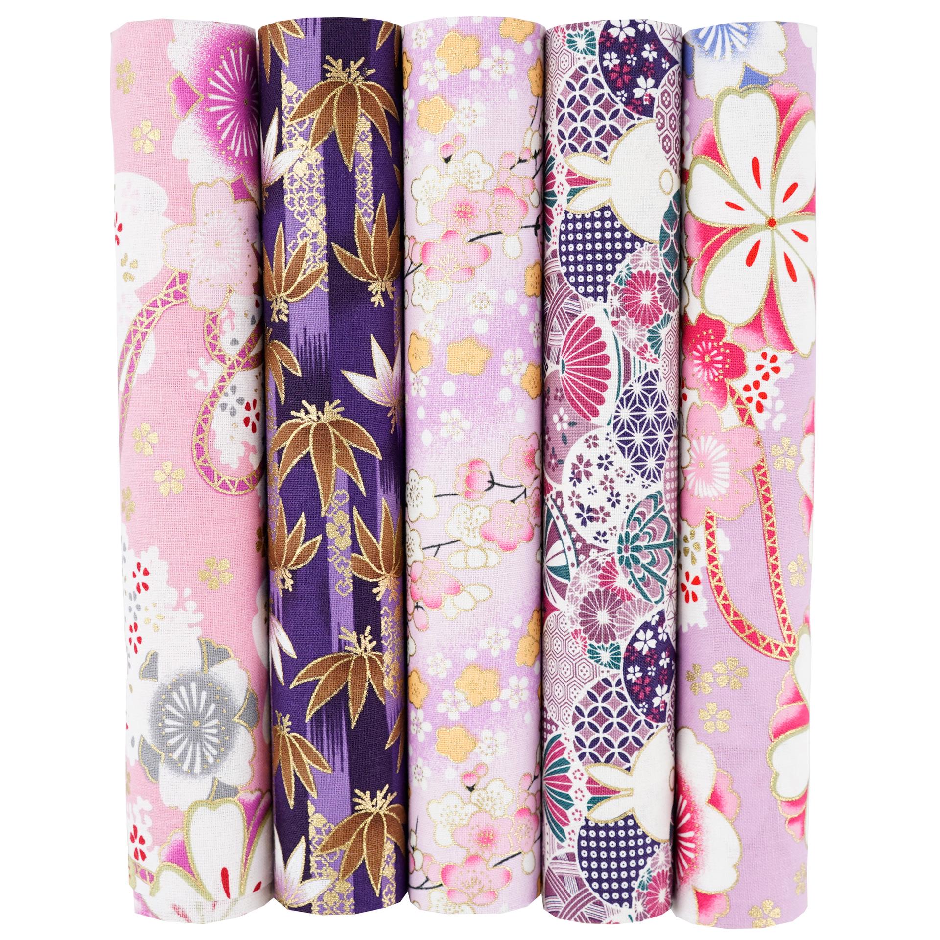 

Комплект хлопковой ткани с цветочным узором в японском стиле: 5 цветных пэчворков для проектов своими руками