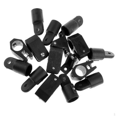16 peças/conjunto durável preto náilon marinho barco deck dobradiça mandíbula slide olho final tampa montagem hardware