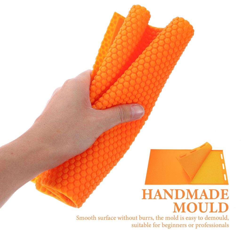 Beeswax Sheet DIY Mold Smooth Non-Stick Silicone Honeycomb Press Embosser for Homemade Candles Crafting Equipment
