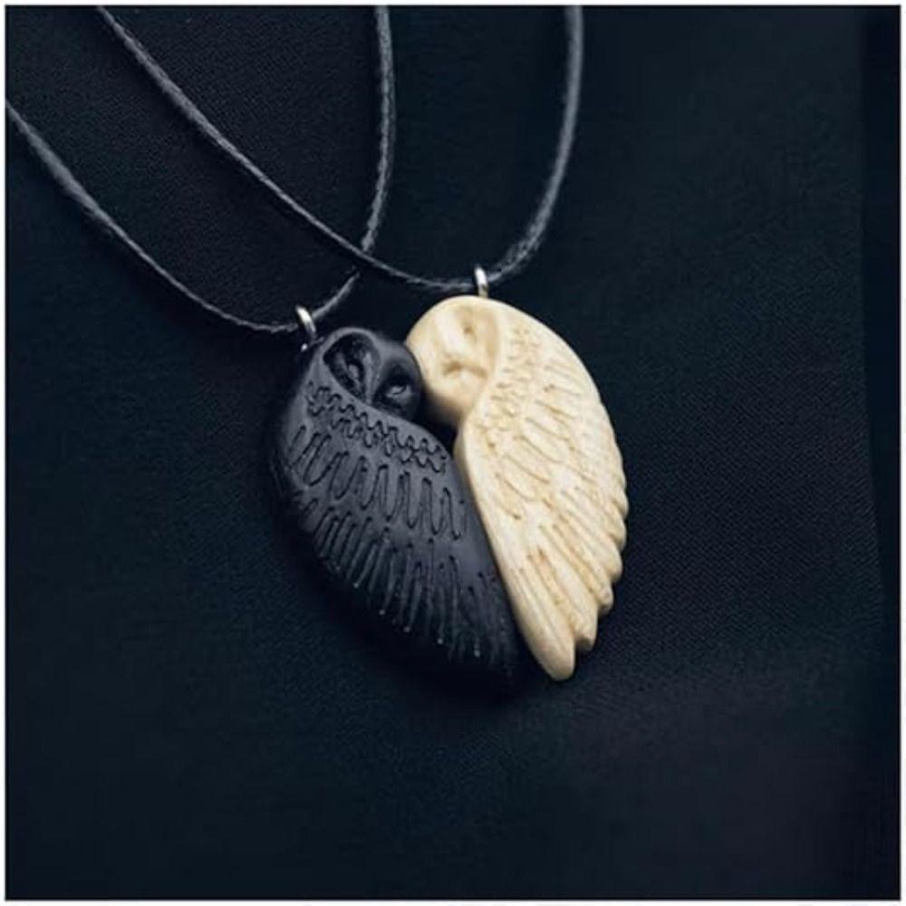 Deer Pendant Wooden Owl Pendant Necklace Lucky Matching Necklace New Couple Necklace