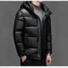 Black gold and white duck down men's down jacket thickened and warm in winter Middle-aged cold weather clothing Hooded jacket top men's cotton jacket