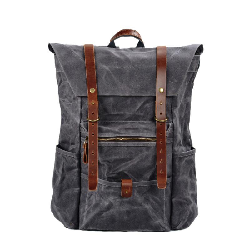New Retro Men's Canvas Backpack, Outdoor Waterproof Hiking and Mountaineering Bag, Large-capacity Camping