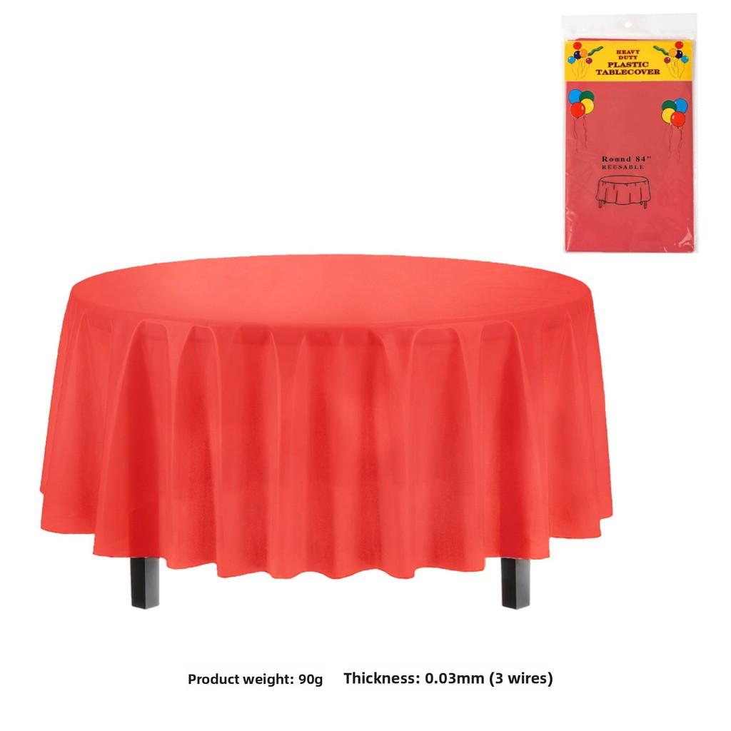 Classic Disposable Round Plastic Disposable Tablecloth With Waterproof Finish For Party Events And Hotel Use