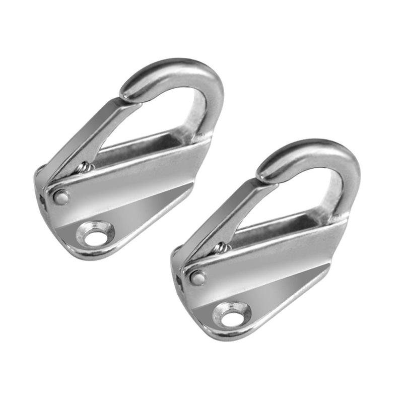 2 Packs Marine Grade Stainless Steel 316 Spring Snap Hook Fending Clips Boat Hardware - 43mm 1.69inch Long