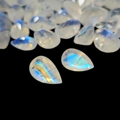 Pear Cut Natural Rainbow Moonstone Gemstone Lot, Healing Loose Stones Lot.