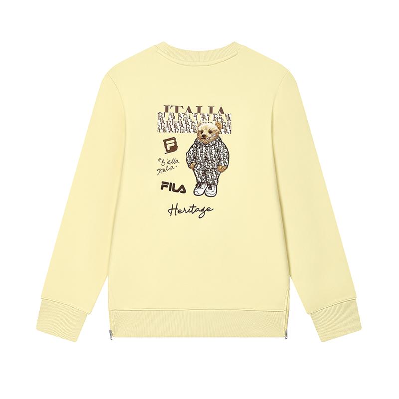 FILA Heritage Fashion Versatile Letter Pullover Long Sleeve Sweatshirt Women sweatshirt Yellow-Azalea F11W448214FYE