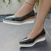 Buty Damskie Moda Szpiczaste Skórzane Pojedyncze Buty Płytka Cholewka Gruba Podeszwa Casualowe Mokasyny Damskie Koturny Platformy Zapatos Mujer