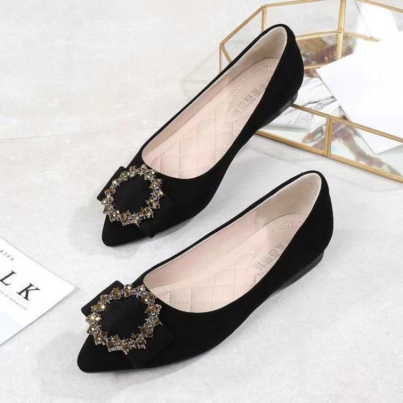 Shoes Women's 2025 New Trendy Pointed and Versatile Flat-bottomed Korean Version of Girls' Casual Shoes Small Size Women's Shoes Single Shoes Doud