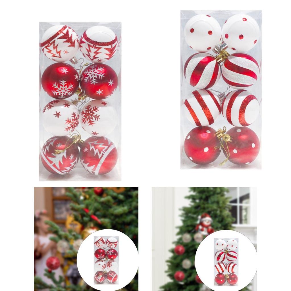 8 Pieces Christmas Ball Ornaments Shatterproof Christmas Decorations Joyful Christmas Ornaments for Holiday Xmas Special Events