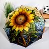 Retro Sunflowers Umbrella Automatic Open/close, Sturdy Iron Frame & 8-Rib Struct, Umbrella for Women & Men, Valentine's Day Gift
