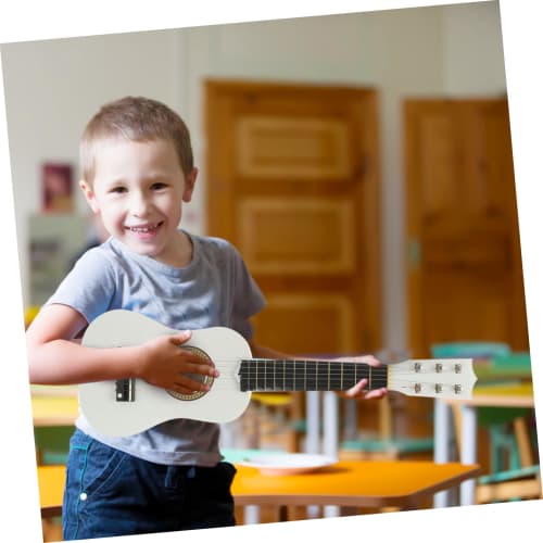 iplusmile 21-inch Small Acoustic Guitar for Beginners 6-String Wooden Guitar White