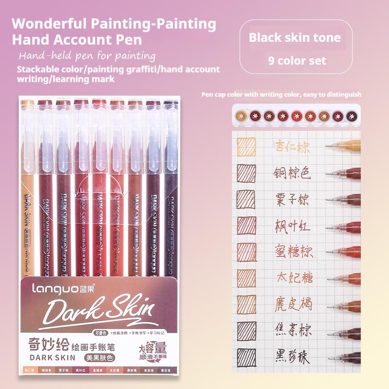 LANGUO New Colors 72/9 Colors Morandi Gel Pen Student Diary Scrapbook Painting DIY Set Color Drawing Art Markers School Supplies