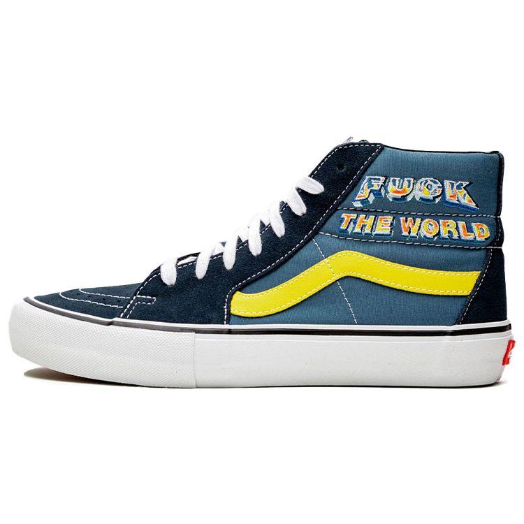 

Vans Supreme x Sk8 Hi Fuck The World — темно-синие кроссовки унисекс синие VN0A45JDSY2