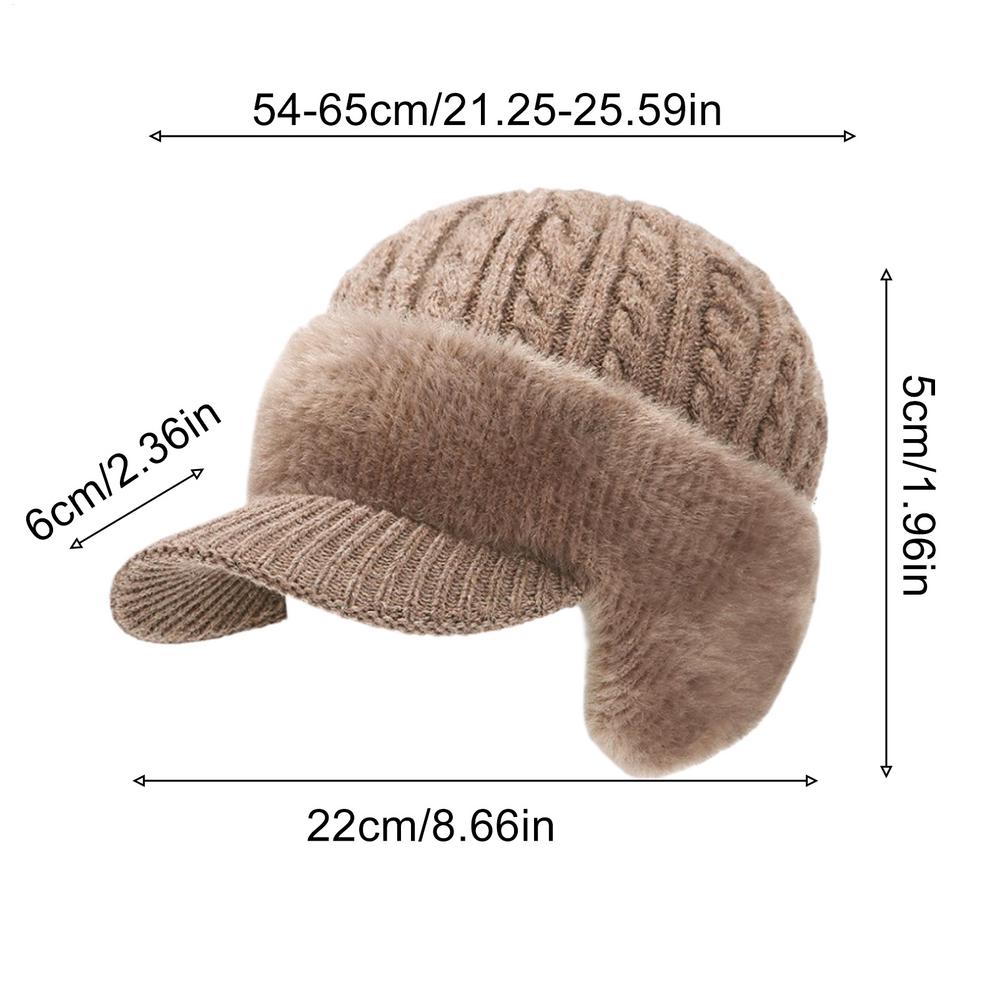 Beanie Hat Unisex Winter Hat Plush  Lined Warm Earflap Cap  Beanie Hat Outdoor Thick Ski Sports Knitted Hat Warm Winter