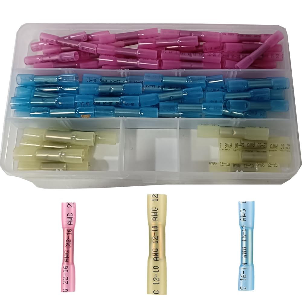 YFFSFDC Crimp Terminal, Heat Shrink Butt Terminal, Waterproof, Wire Connector, Insulated, Electrical, Home Appliances,