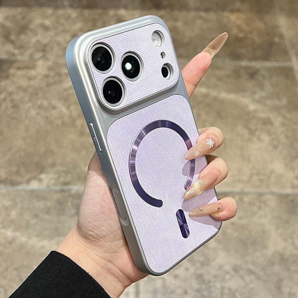 

Cowboy Cloth Magnetic Phone Case For iPhone 17 Air 13 11 12 14 15 16 Pro Max Magsafe Official Wireless Charge Protector Cover For iPhone 11ProMAX