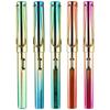 Refillable Ergonomic Fountain Pen for Students - Transparent Colored Plastic Design